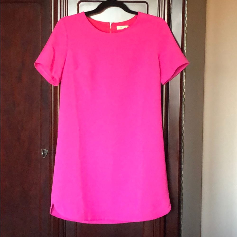 Short bright pink shirt dress. Sz M